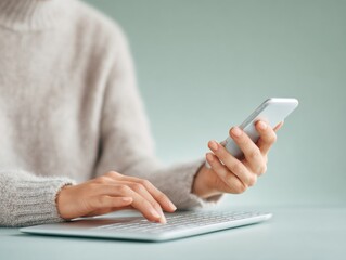 Fototapete - Modern Two Factor Authentication Process on Laptop and Smartphone Showing Secure Digital Identity Verification in Home Office Setting