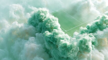 Aufkleber - Ethereal Green Steam Swirl with Dynamic Vapor Formations and Misty Wisps - Modern Atmospheric Aesthetic for Digital Marketing and Creative Branding