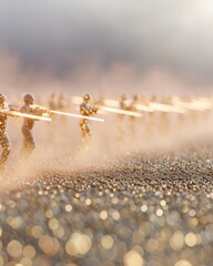 Poster - Digital Soldiers of Battlefield AI Marching in Strategic Formation on Reflective Circuit Surface with Weapon Tracers for Cybersecurity Defense Marketing