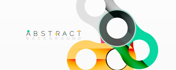Poster - Modern abstract design. Overlapping colorful circles create dynamic composition. Clean lines, gradients, white background. Minimalist aesthetic.