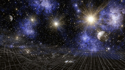 Wall Mural - majestic space scene filled with countless stars creating a captivating and awe-inspiring view of th