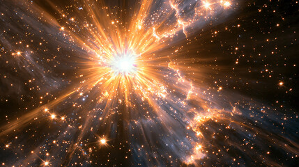 Wall Mural - a spectacular star bursting in the sky creating a brilliant display of light and cosmic wonder.