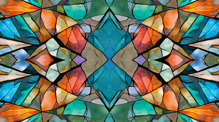 Wall Mural - vibrant and colorful pattern featuring a kaleidoscope of shapes and hues in a dynamic design.