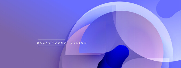 Leinwandbilder - Abstract purple background. Overlapping circles create dynamic visual effect. Modern design elements present smooth gradients.