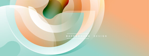 Leinwandbilder - Abstract flowing shapes, soft colors create dynamic background. Peach, teal hues blend seamlessly, modern design element.