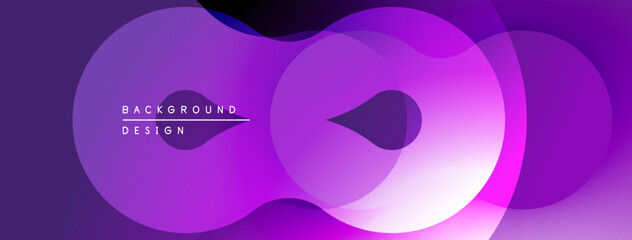 Aufkleber - Abstract purple design. Overlapping circles create dynamic visual effect. Gradient shades offer modern aesthetic. Minimalist composition.