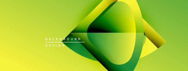 Aufkleber - Abstract yellow green design. Dynamic shapes overlap creating modern visual effect. Background features gradient hues, smooth transitions.
