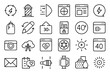 © SMUX SAFALI - Photo editing filter brightness line icon set isolated on transparent background