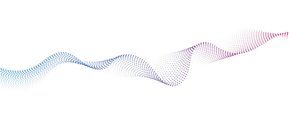 Leinwandbilder - Flowing Dot Wave halftone gradient pattern on transparent background	
