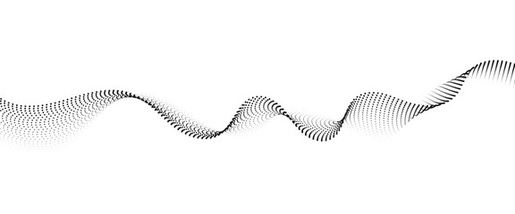 Leinwandbilder - Flowing Dot Wave halftone gradient pattern on transparent background	
