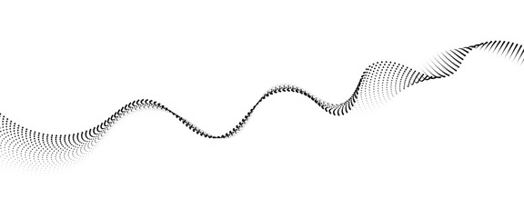 Leinwandbilder - Flowing Dot Wave halftone gradient pattern on transparent background	
