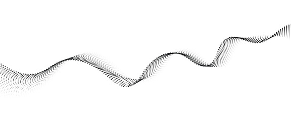 Leinwandbilder - Flowing Dot Wave halftone gradient pattern on transparent background	
