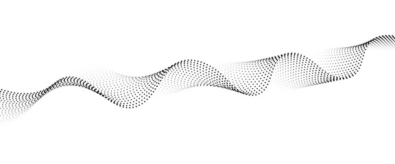 Leinwandbilder - Flowing Dot Wave halftone gradient pattern on transparent background	
