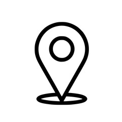 Clean Line Art Location Pin Icon – Modern GPS Symbol for Maps, Navigation, and Web Interfaces