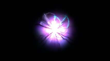 Wall Mural - an anime style energy explosion effect, with rays of light and colors animated frantically in an inf