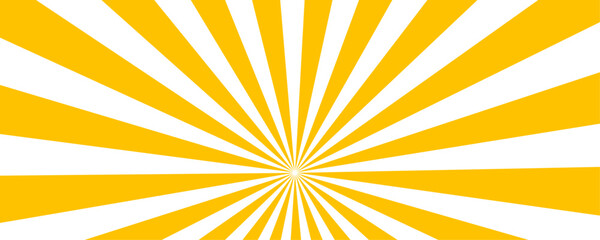 Canvas Print - comic starburst pattern. yellow banner with rays. yellow and white sun rays background, abstract ora
