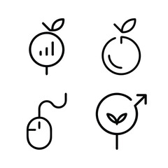 Wall Mural - apple fruit icons vector illustration design set with heart and arrow symbols