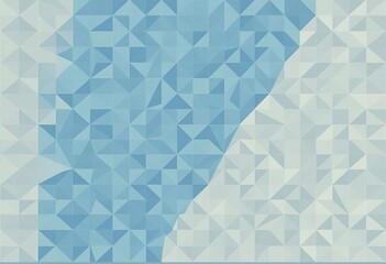 Wall Mural - seamless geometric triangle mosaic in blue, white, beige abstract vector background, tranquil, styli