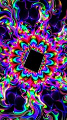 Wall Mural - vibrant and eyecatching abstract kaleidoscope patterns bursting with neon colors