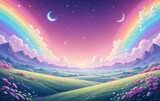 Magical Pony Meadow Landscape Background