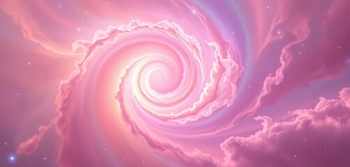 Wall Mural - Dreamy pastel galaxy swirl, ethereal nebula clouds, dreamy, gentle