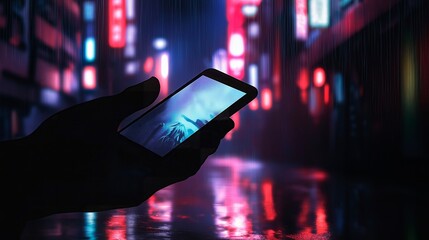 Wall Mural - hand holding smartphone