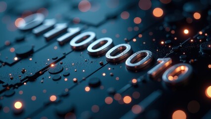 Wall Mural - close up of a series of numbers that spell out the binary number 1010. the image has a futuristic