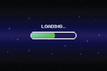 Wall Mural - loading. pixel art. 8 bit. retro game. for game assets in vector illustrations. retro futurism sci-f