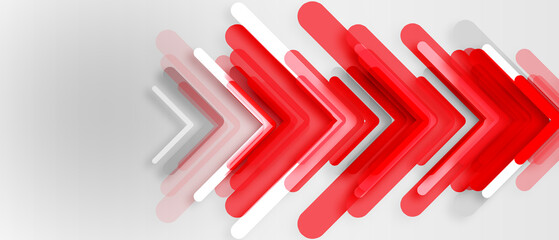 Wall Mural - abstract red arrow lines on white background