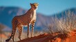© Creative Craftr - Cheetah standing tall in the African nature area