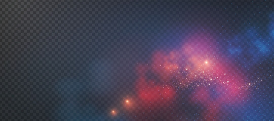 Wall Mural - abstract gold bokeh background with magic fog. shining transparent light effect. textured space