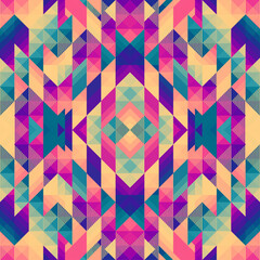 Aufkleber - Ethnic geometric pattern, seamless pattern of the Navajo tribe. Native American ethnic. Seamless vector pattern ethnic, seamless Mexican rug, woven
