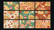 © Studio Mangoo - Pizza and Fast Food Doodle Background Set