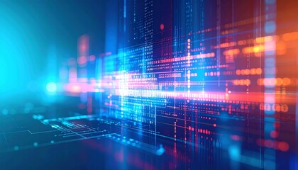 business, abstract purple background, blur computer code