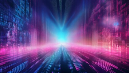 business, abstract purple background, blur computer code