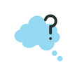 © Ubay.d25 - Question clouds thought icon vector. Thought bubble cloud with question mark for doubt or brainstorming.