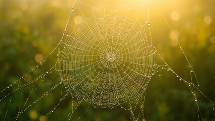 Dew kissed web in golden light
