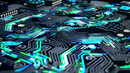 Aufkleber - Exploring the intricate design of a modern circuit board with vibrant colors and complex patterns