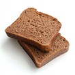 © bajita111122 - Two slices of fresh, healthy dark brown bread on a white surface.
