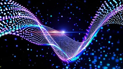 Aufkleber - Vibrant light display creates mesmerizing waves of color in dark background
