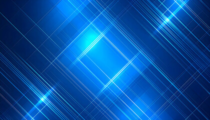 Wall Mural - abstract blue light lines and grid patterns