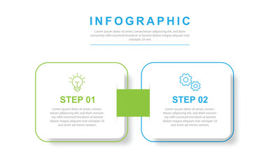 Aufkleber - Vector Infographic label design template with icons and 2 options or steps.