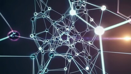 Fototapete - Abstract network visualization captures intricate connections and data flow within a digital space