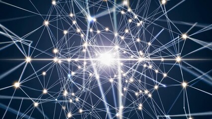 Aufkleber - Exploring the beauty of interconnected lines and lights in a digital network environment