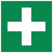 © Rolandas - Green first aid cross symbol indicating location of medical assistance and emergency treatment