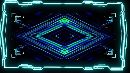 Leinwandbilder - Creative neon geometric design showcasing vibrant colors in digital space