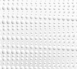 Aufkleber - White abstract 3D dotted vector background. Minimal futuristic texture with geometric illusion circles. Science innovation concept for your design and ideas