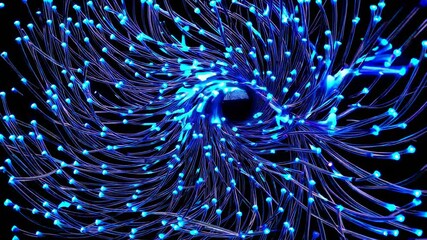 Leinwandbilder - Light display creates mesmerizing spiral patterns in a dark environment