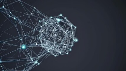 Fototapete - Visualizing interconnected nodes in a digital network for data analysis and machine learning applications
