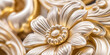 © SnowElf - An ornate gold flower with detailed petals is depicted in a close-up image. Luxurious floral decoration